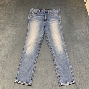 Gap Jeans Womens 29/8R Blue Denim Faded Stretch Cigarette High Rise Straight Leg